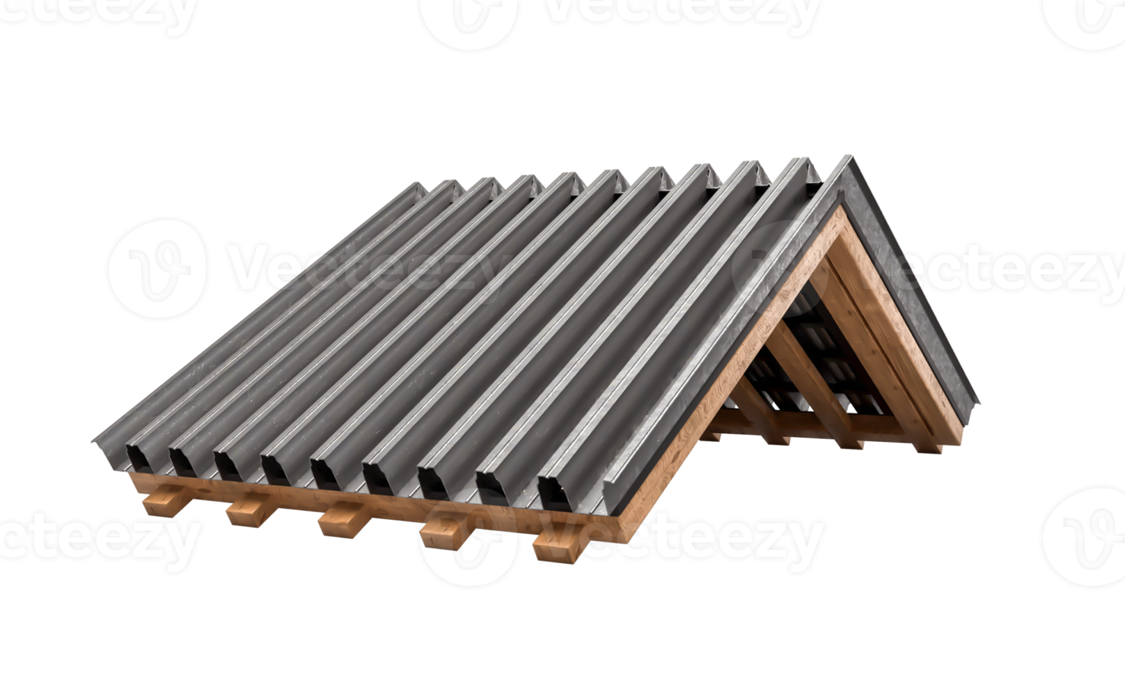 Roof isolated Roof construction detail isolated on white 3d illustration png