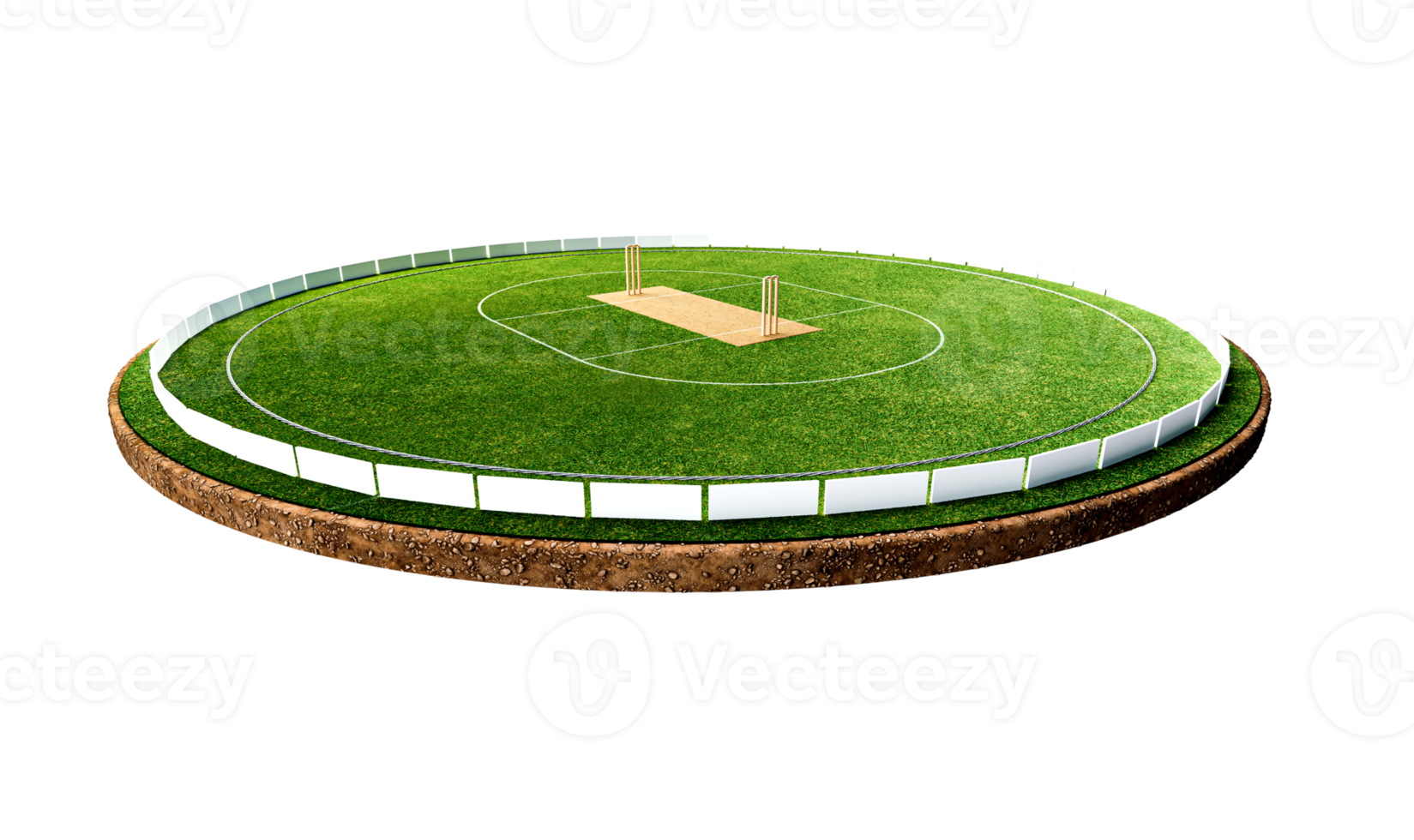 runda cricket stadion skära ut jord tömma spela jord 3d illustration png