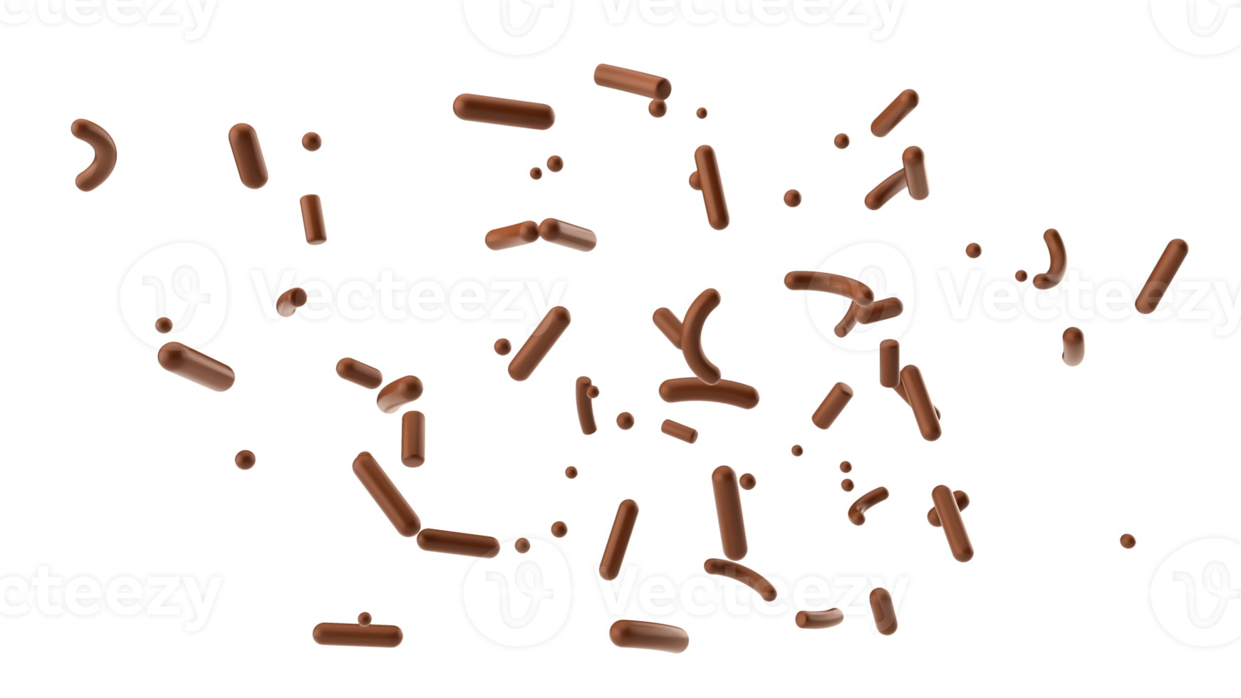 Chocolate sprinkle falling isolated 3d illustration png
