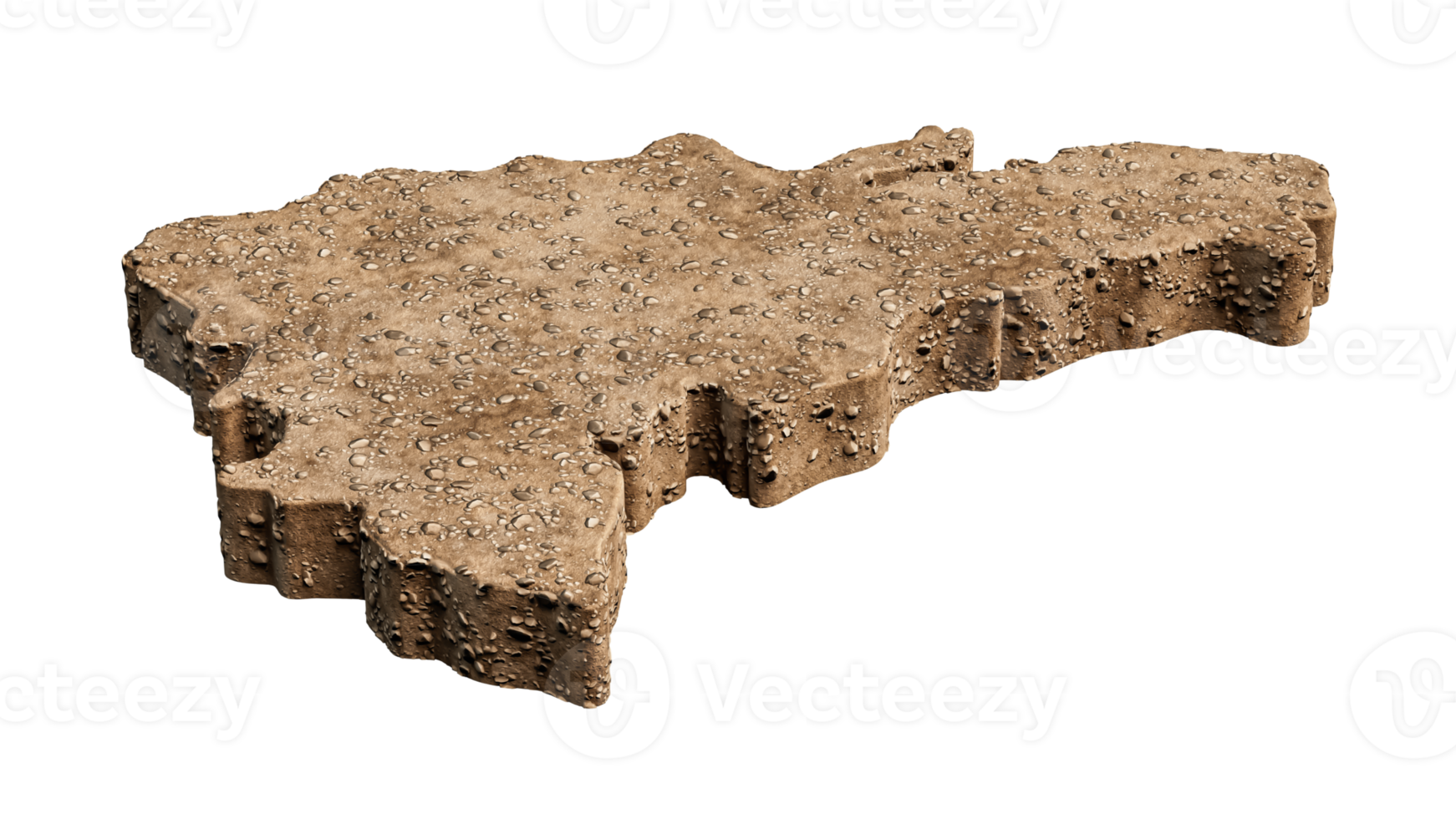 Dominican Republic Map sand, rock ground Map texture 3d illustration png