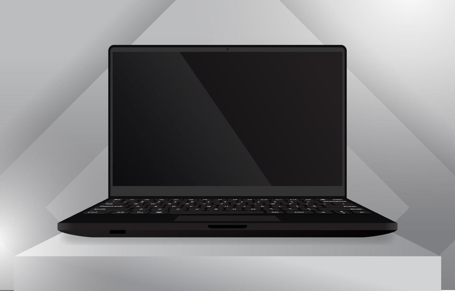Black Laptop Mock Up vector