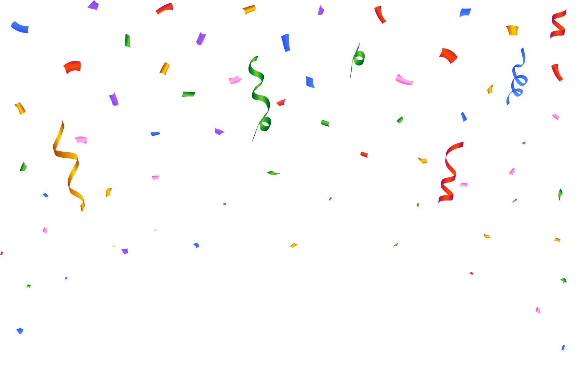 Confetti PNG illustration for the carnival background. Multicolor party