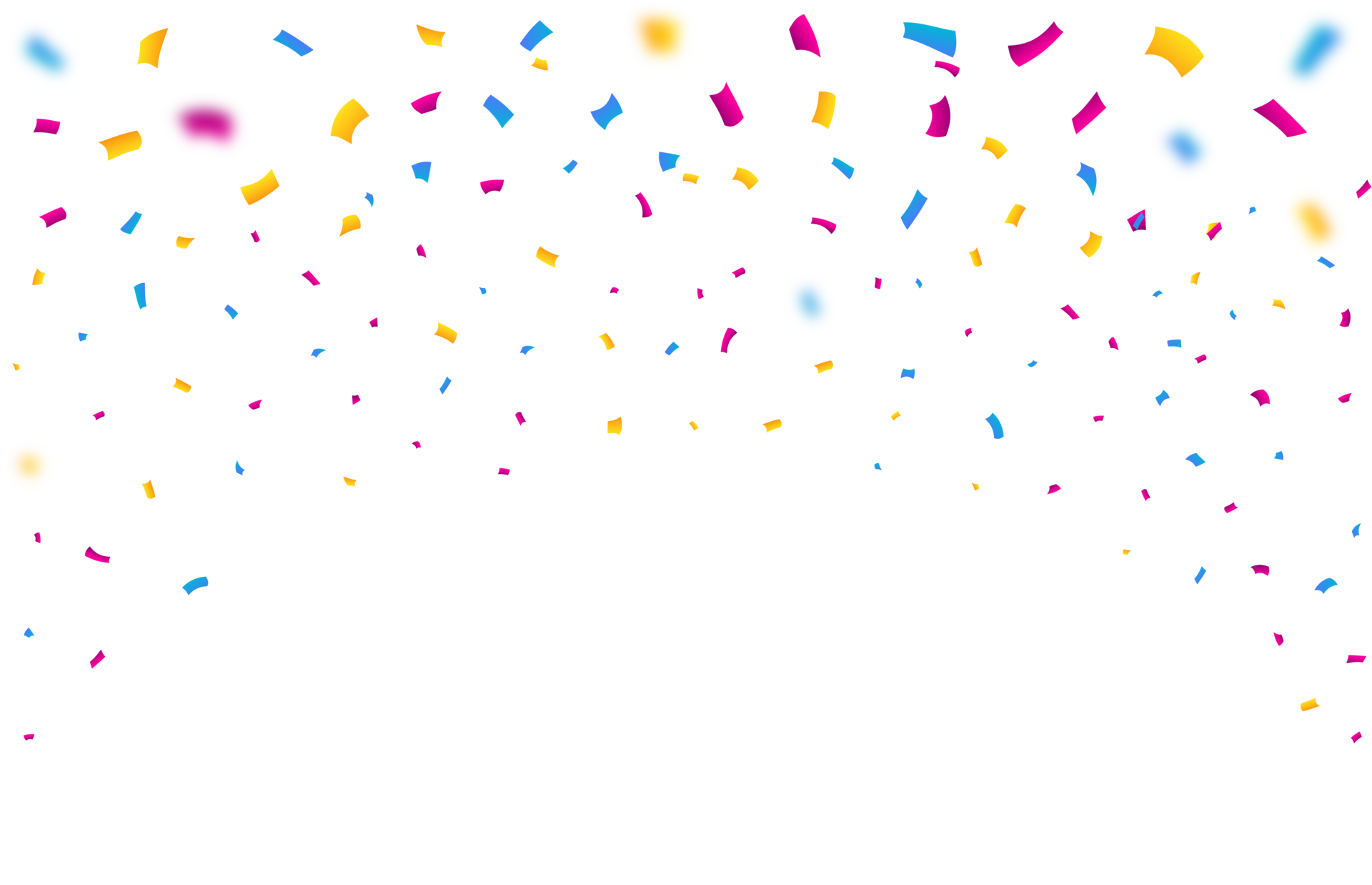 Colorful confetti and tinsel falling PNG. Shiny confetti and tinsel