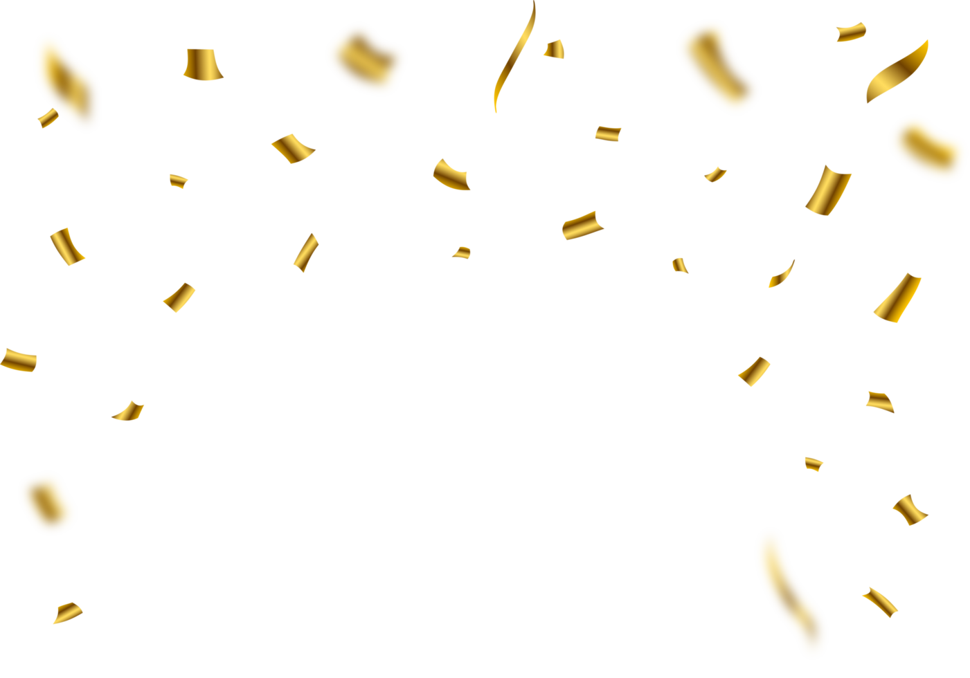 d'or confettis et ruban chute isolé sur une transparent Contexte. un événement et anniversaire fête fête png. Facile confettis chute illustration. d'or ruban chute. Festival éléments png. png