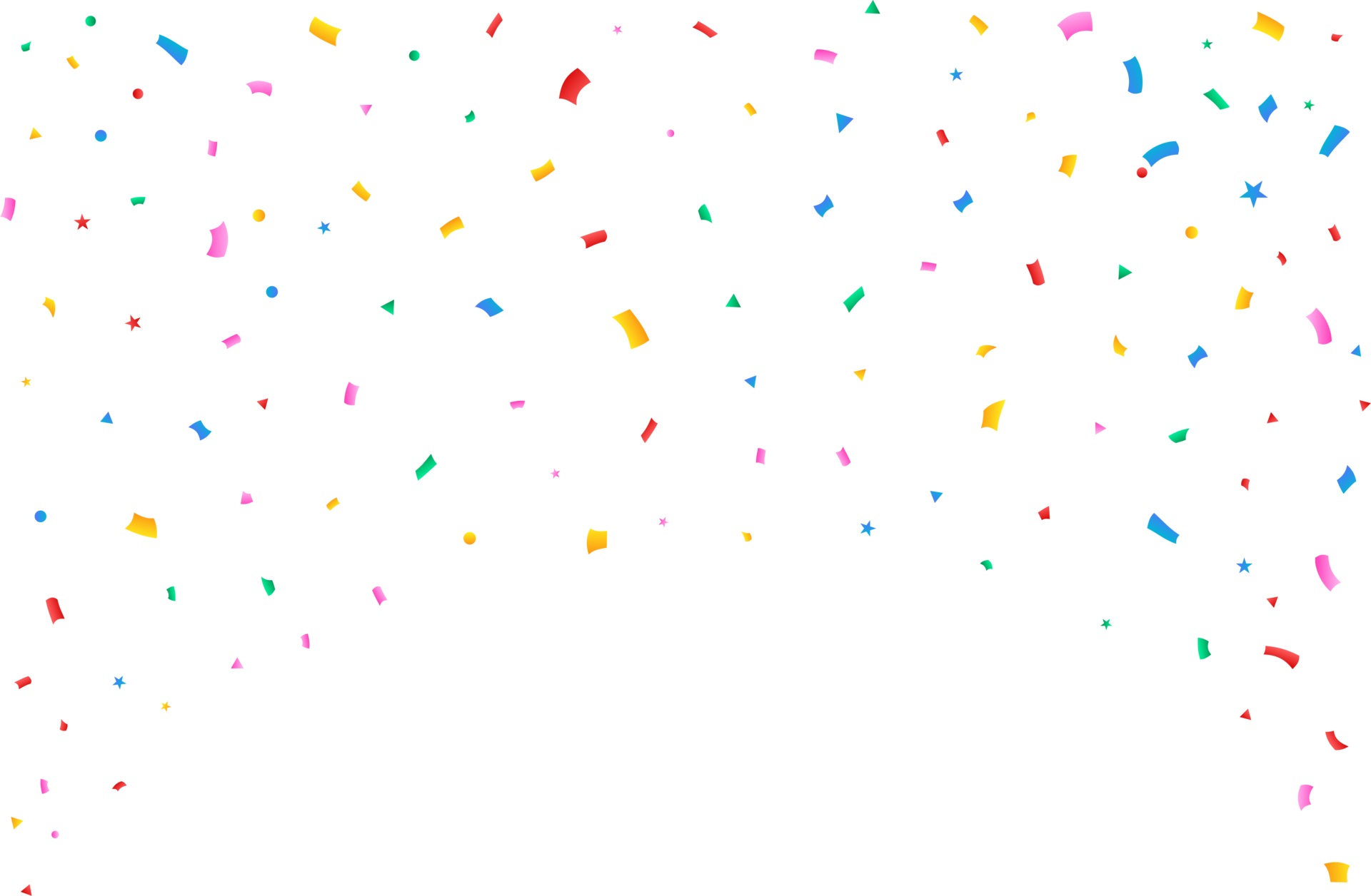 Konfetti png Illustration zum Festival Hintergrund. Rot, Grün, golden