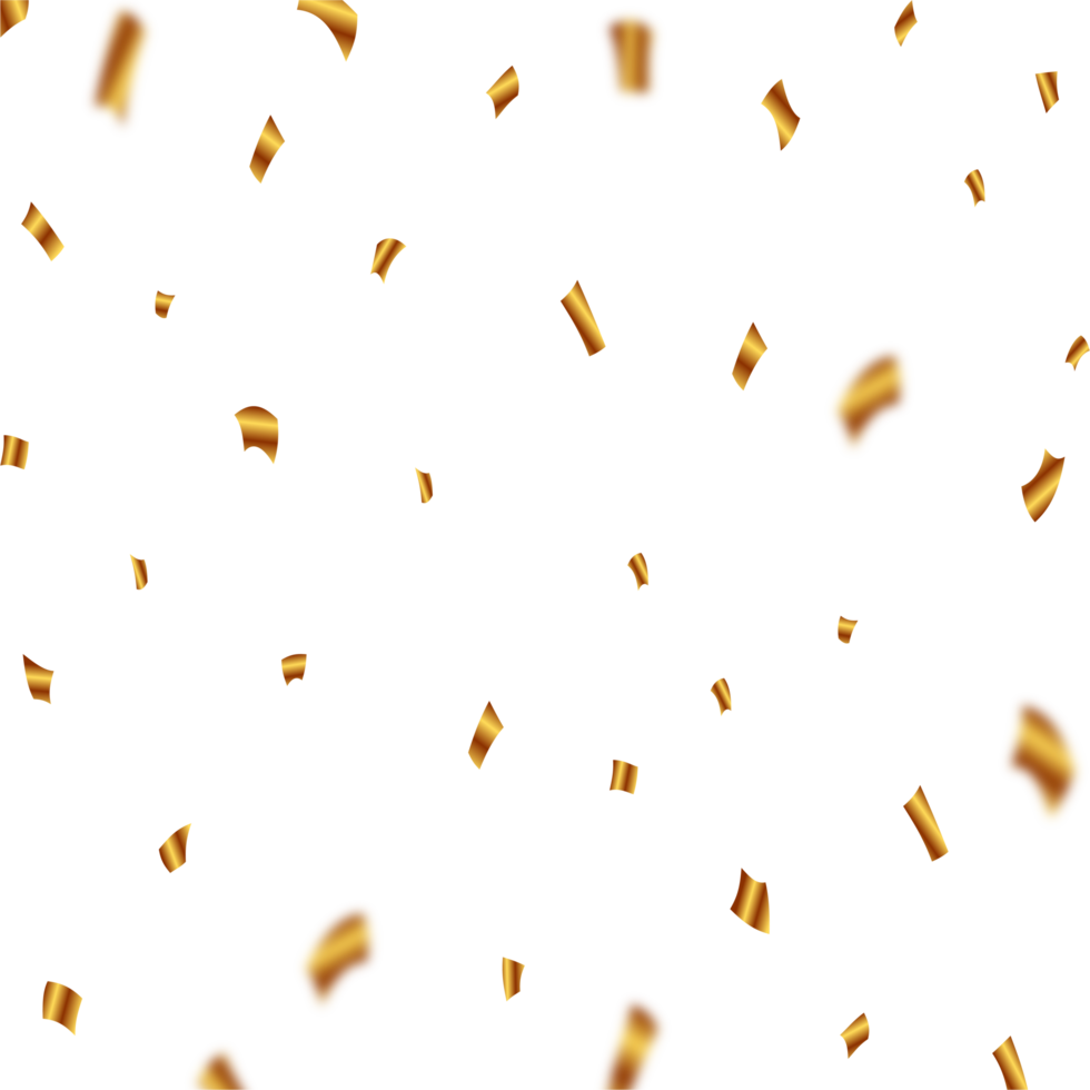 Golden and silver confetti falling isolated on transparent background.  Festival elements PNG. Confetti png for carnival background. Anniversary  celebration. Shiny party tinsel and confetti falling. 23204794 PNG