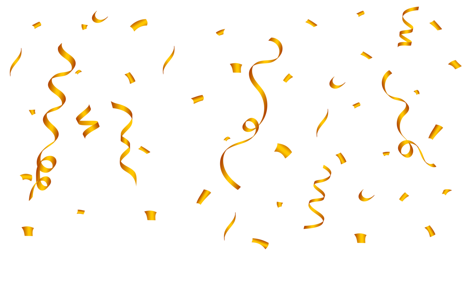 Confetti falling PNG for the birthday background. Colorful party ribbon and confetti design. Multicolor confetti falling isolated on transparent background. Carnival element PNG. Birthday celebration.