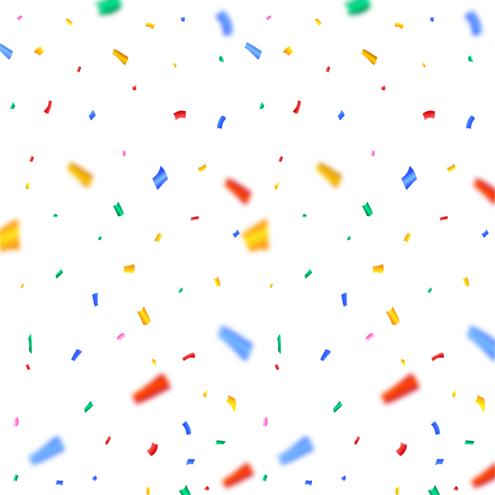 Multicolor confetti falling on a transparent background. Festival and party elements PNG. Colorful confetti and tinsel explosion for carnival or birthday celebration background PNG. png