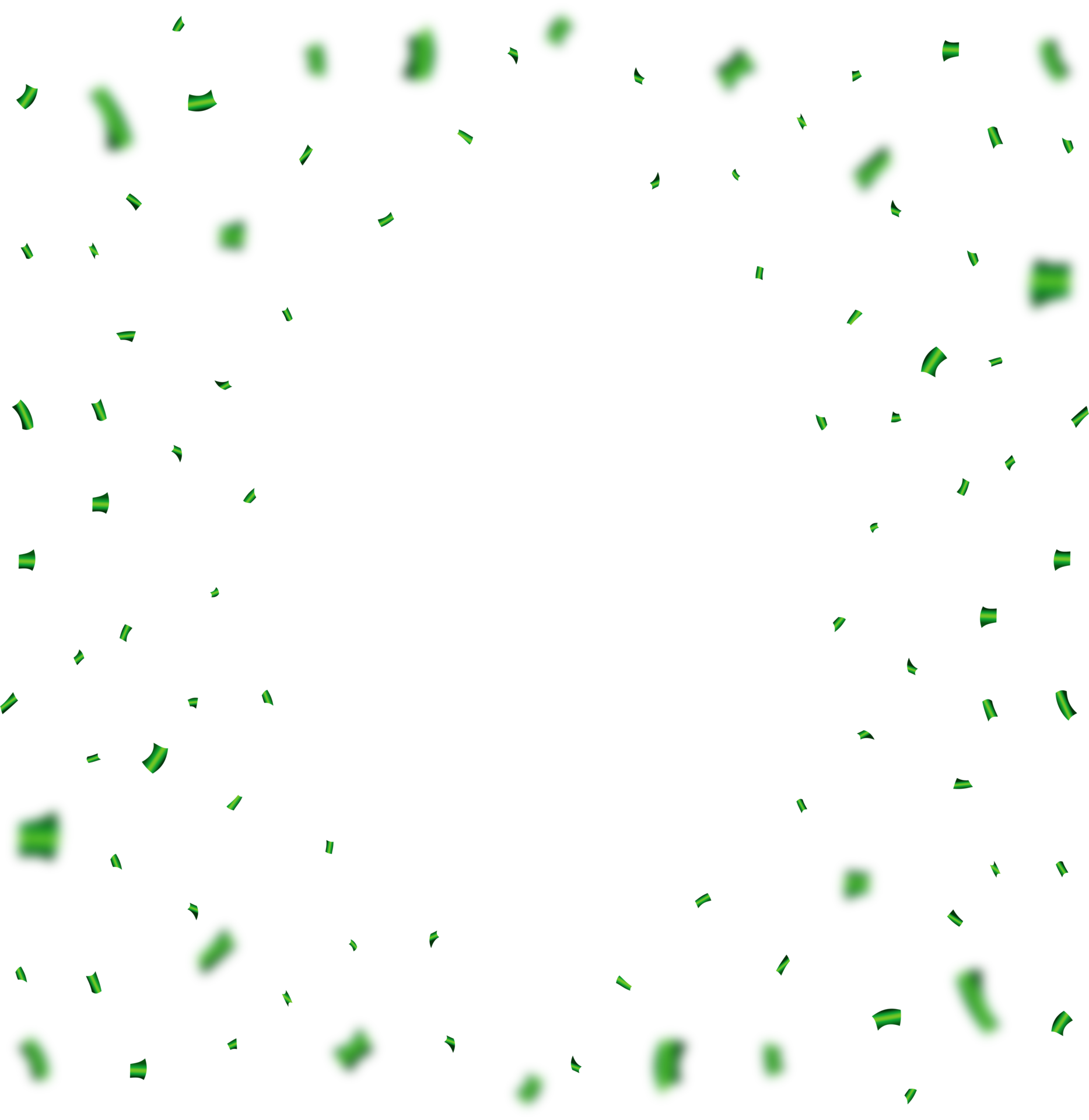 verde confete e ouropel queda ilustração em transparente fundo