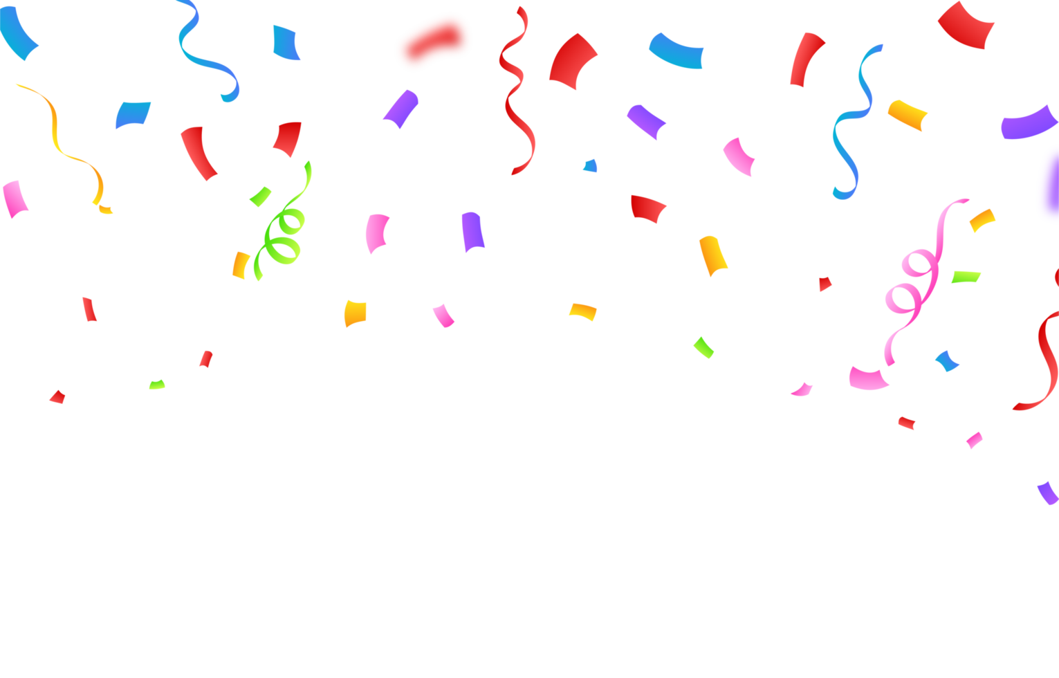 Confetti PNG illustration for festival background. Colorful tinsel and confetti explosion. Multicolor confetti on transparent background. Event and party celebration. Festival elements PNG.