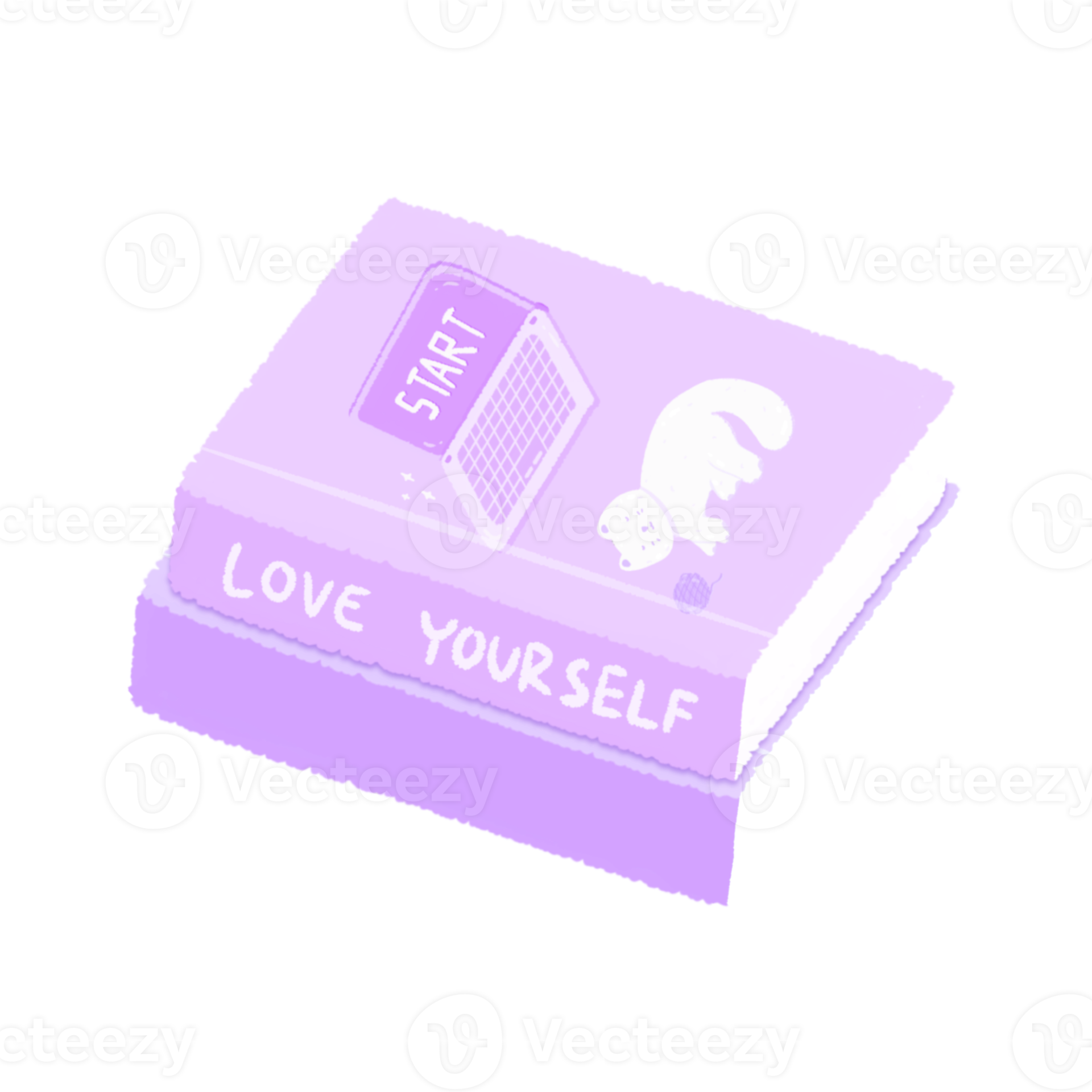 Cute pastel purple books sticker about bedroom stationary 23204939 PNG