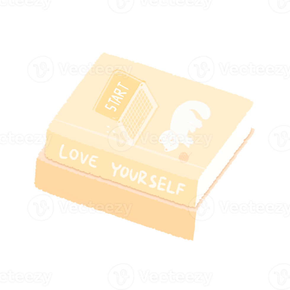 Cute pastel yellow books sticker about bedroom stationary 23204953 PNG