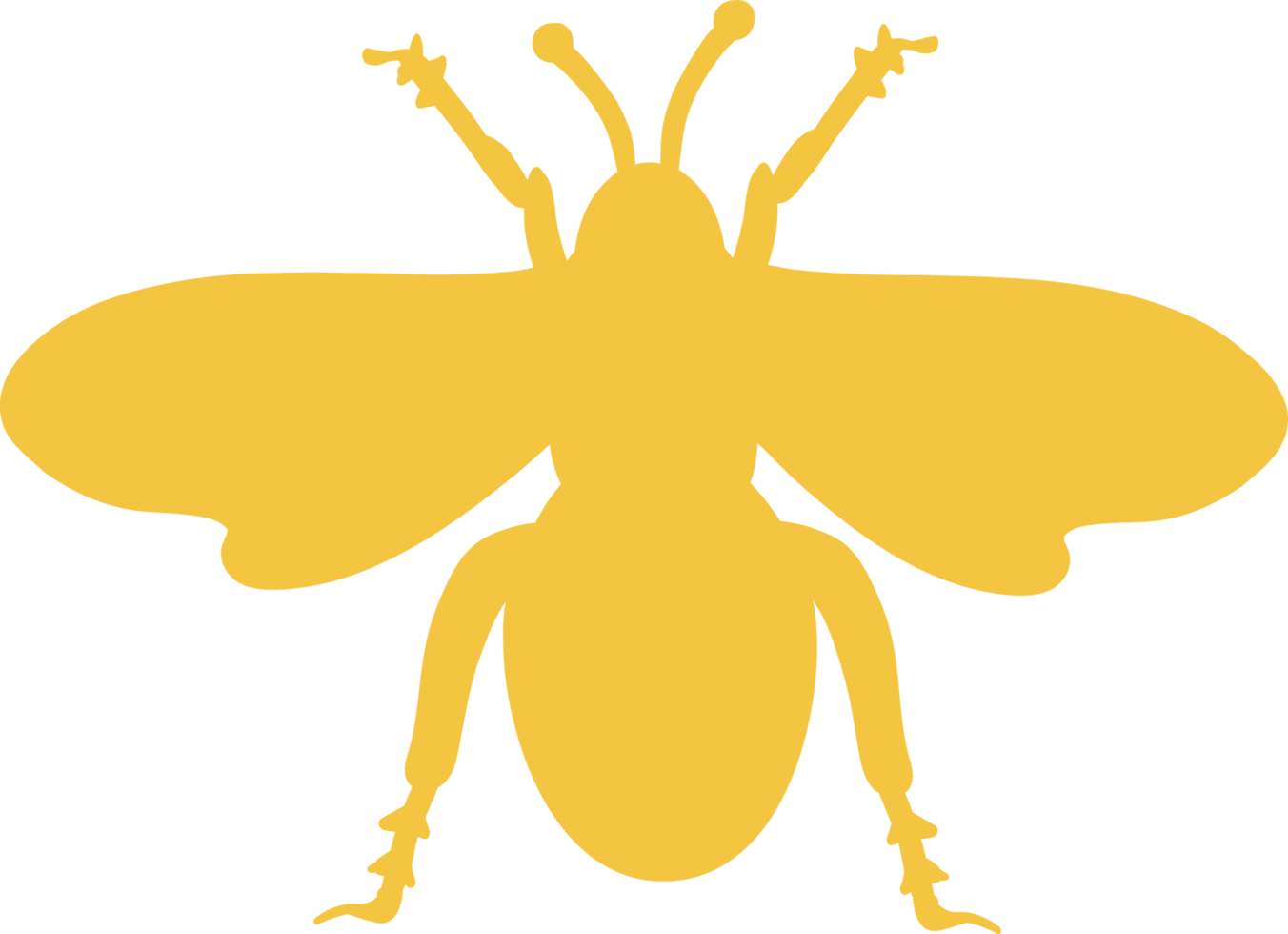 Bee yellow silhouette for decoration. png