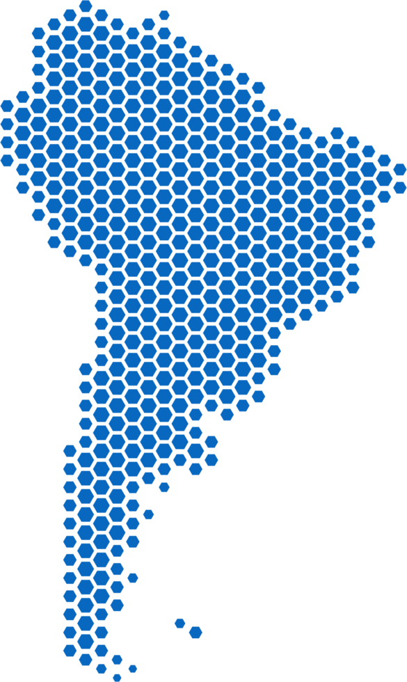 hexagon shape of south america map. png
