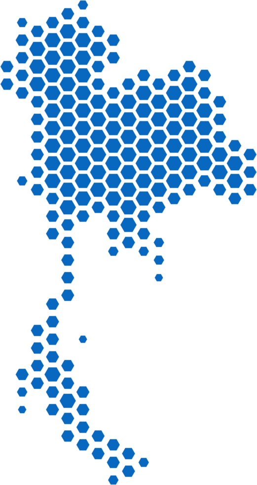 hexagon shape thailand map. png