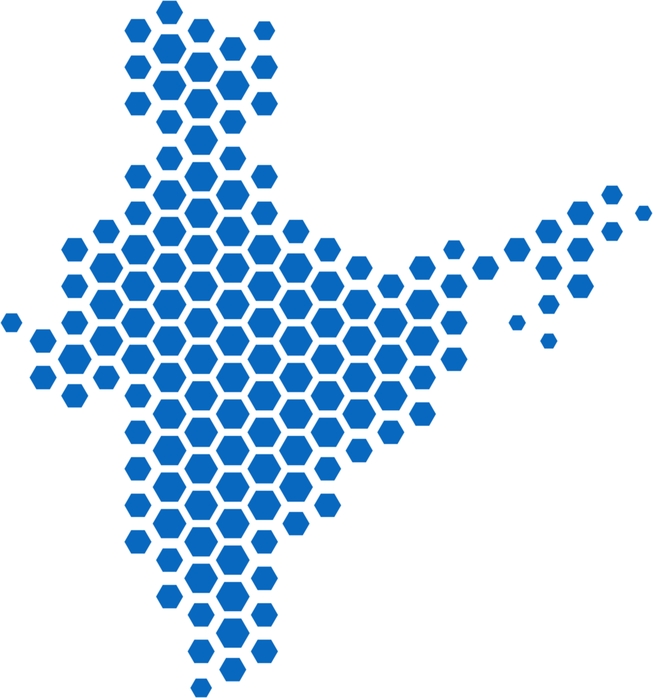 hexagon shape india map. png