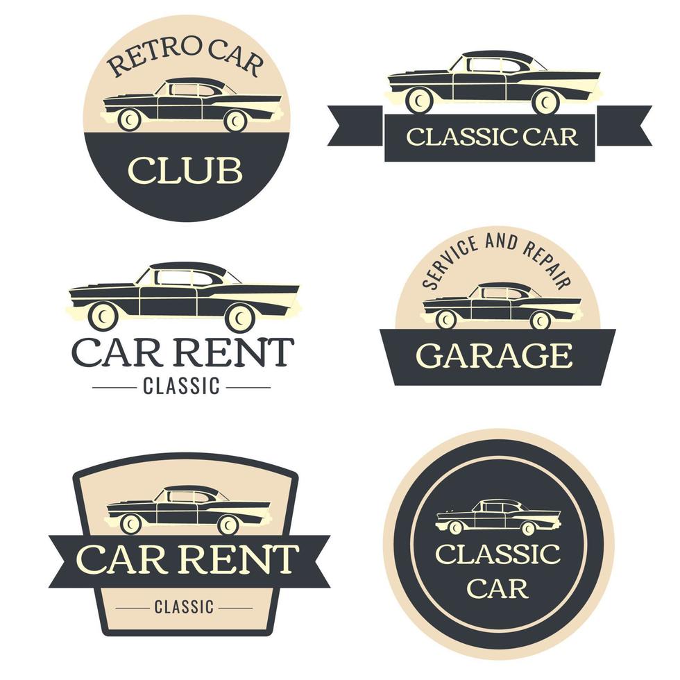 Vintage car label, badge, logo concept. vector