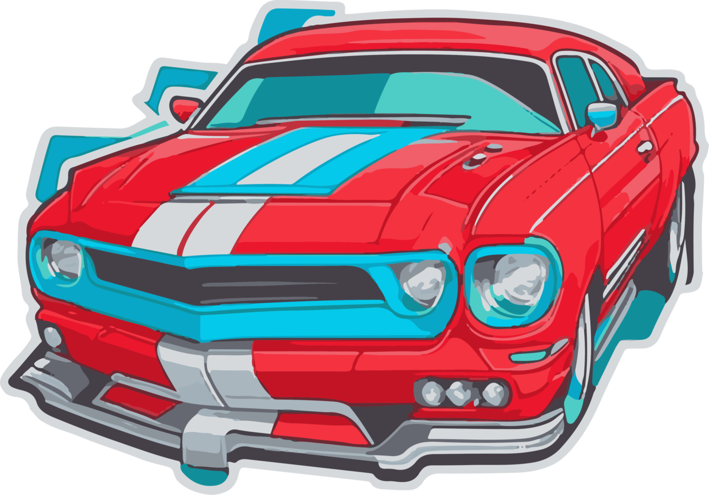 Red Muscle Car Logo Mascot Design png