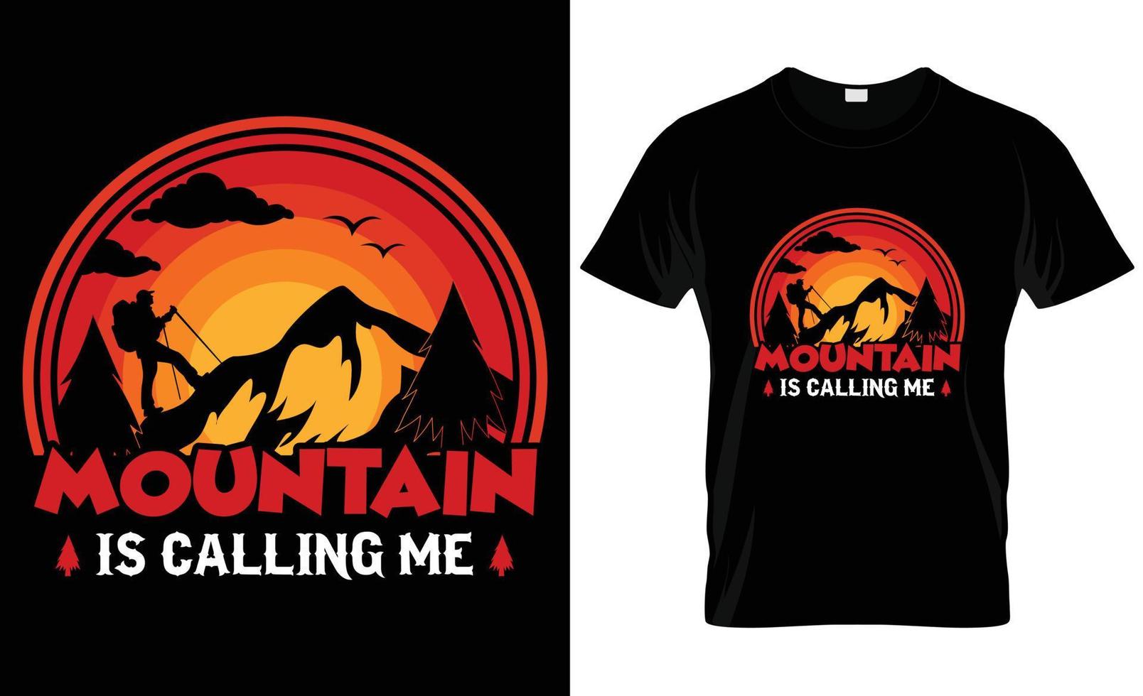 diseño de camiseta de montaña vector