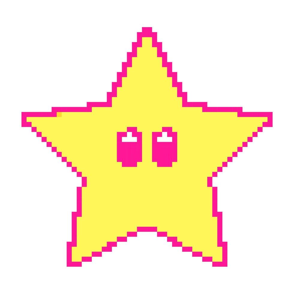 Pixel Star icon game .video game 90s vector