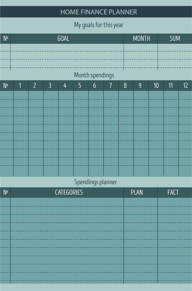 vector budget planner for the year
