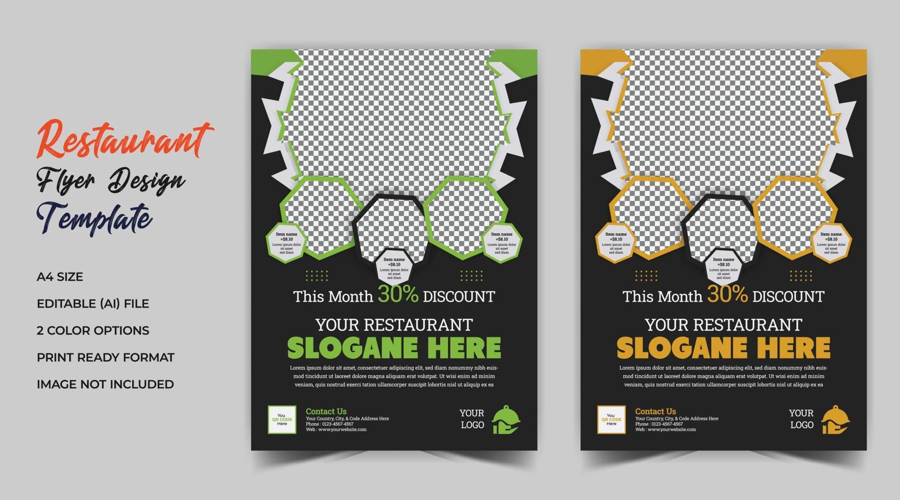 Restaurant shop marketing business print flyer template design vector