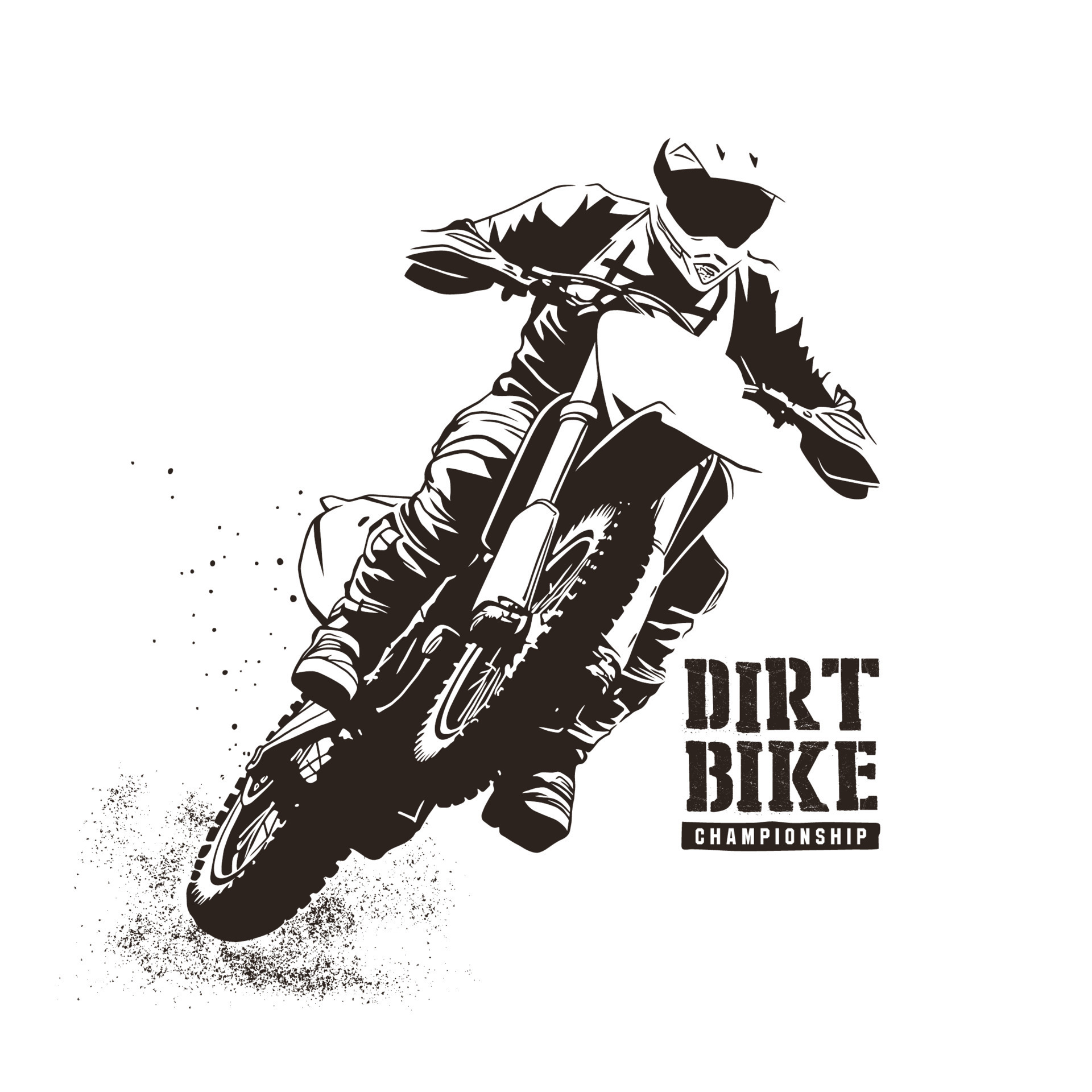 Rider participates motocross championship. Vector illustration.Rider