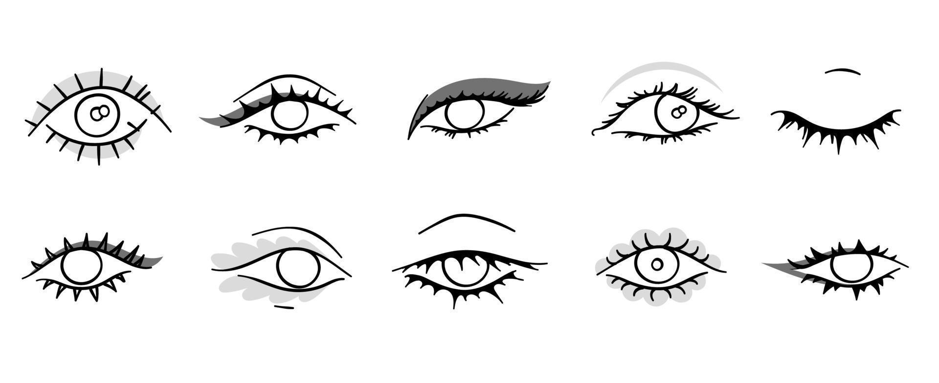 Human eyes, hand drawn vector