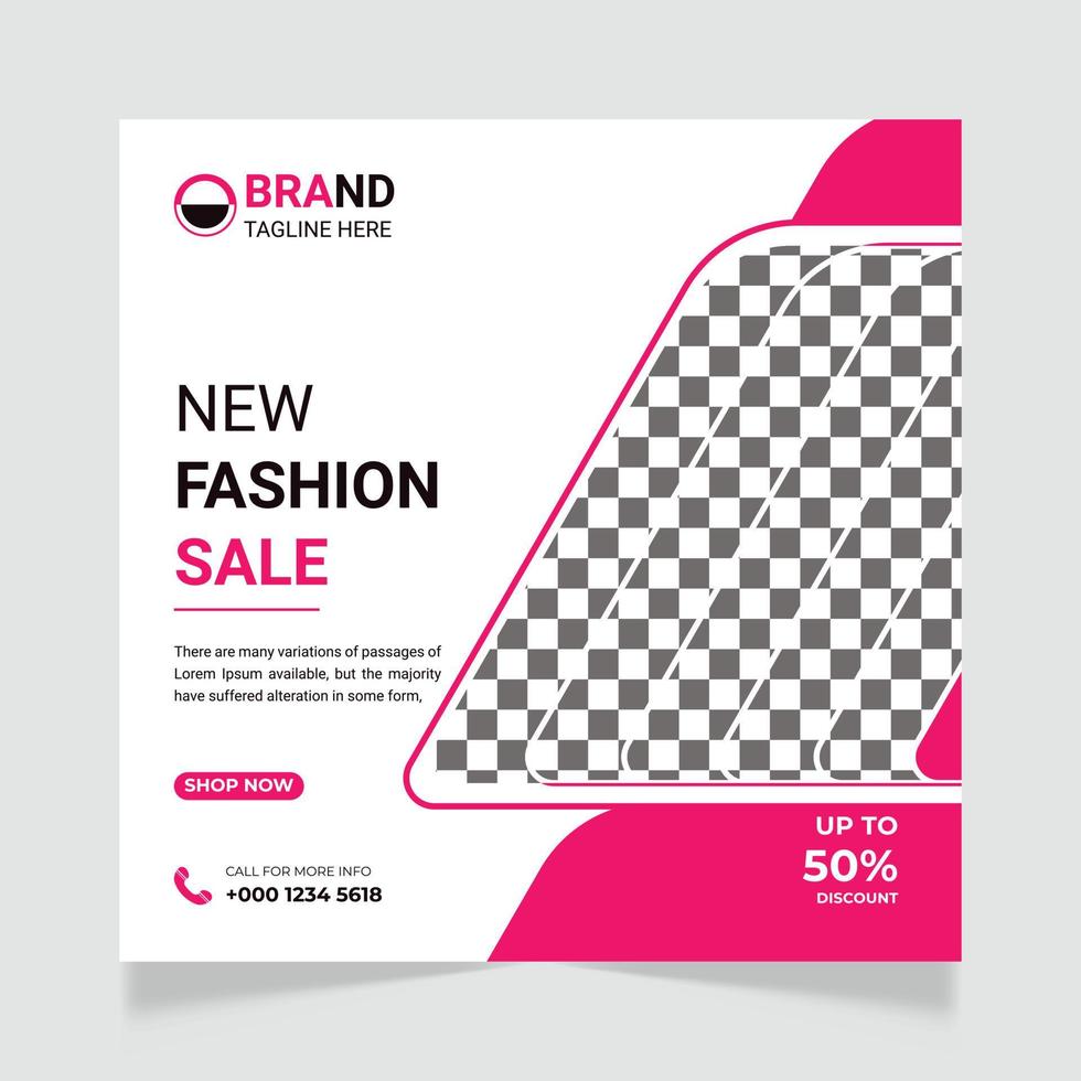 fashion sale social media post design template vector