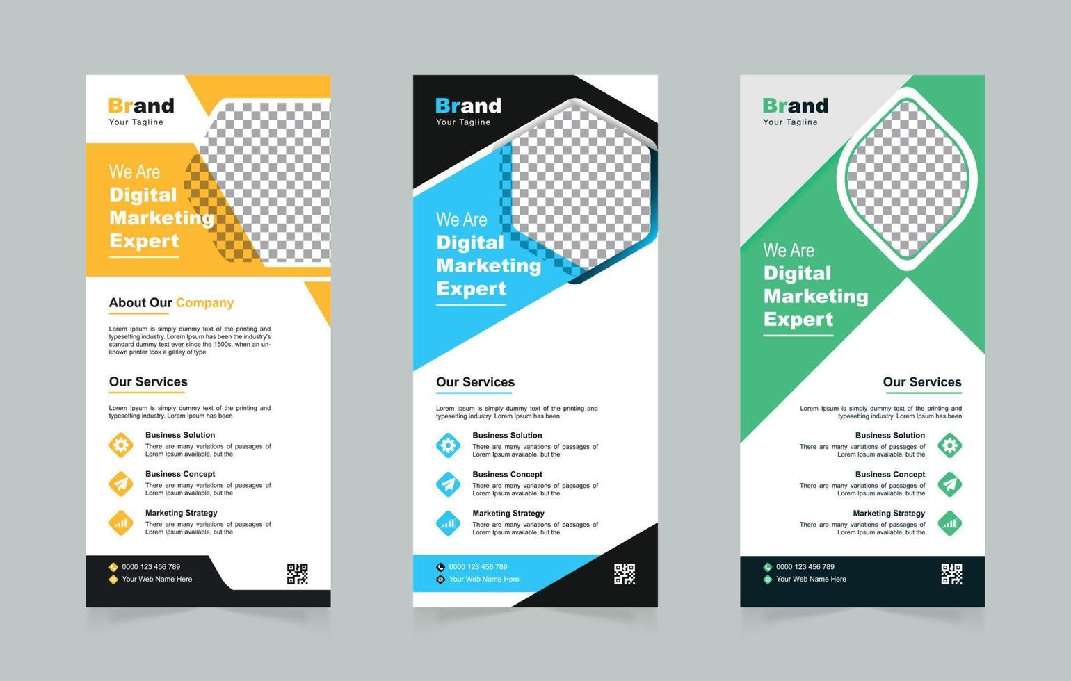 Modern business dl flyer or rack card design template vector