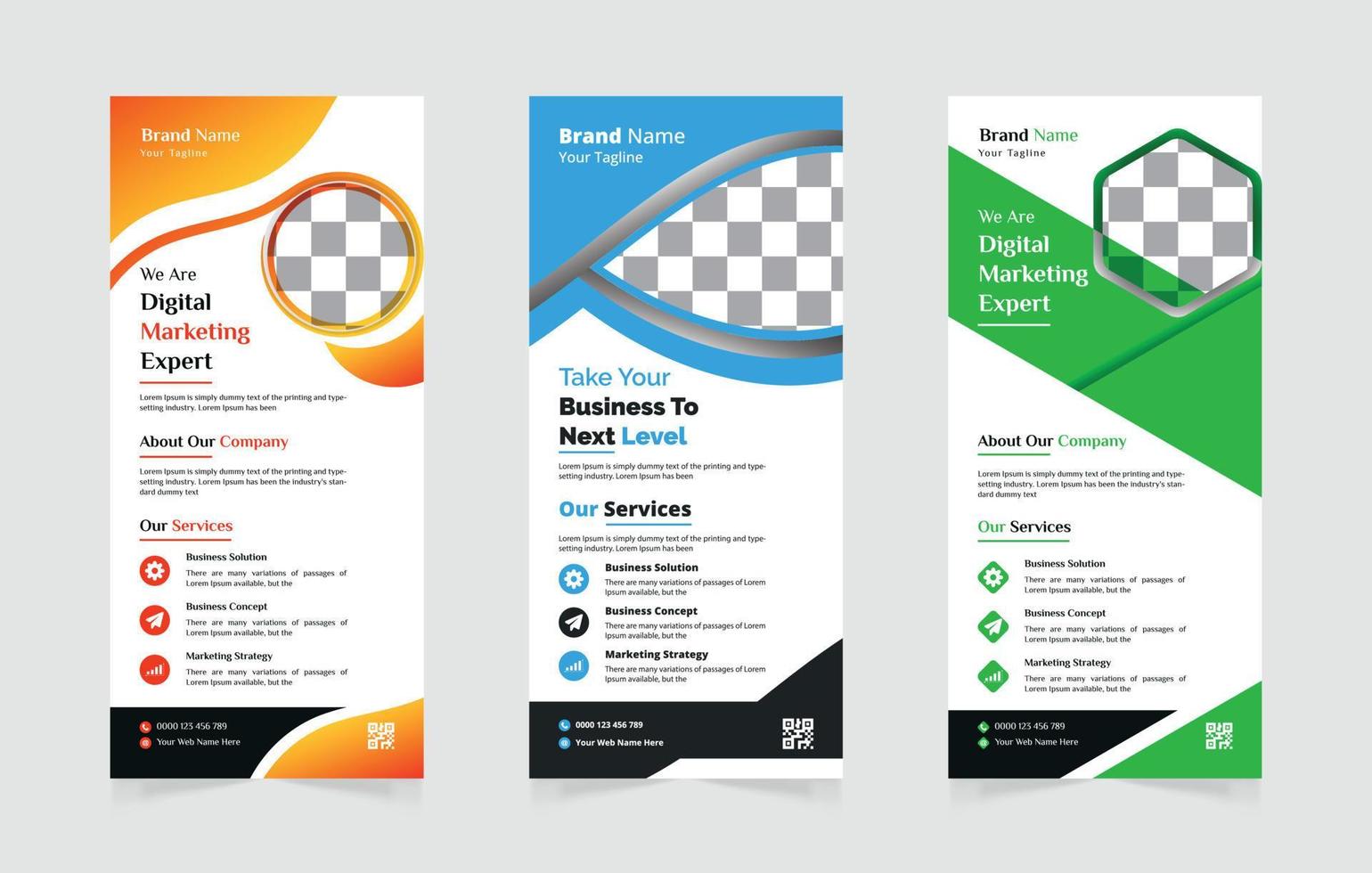 Modern business dl flyer design template vector