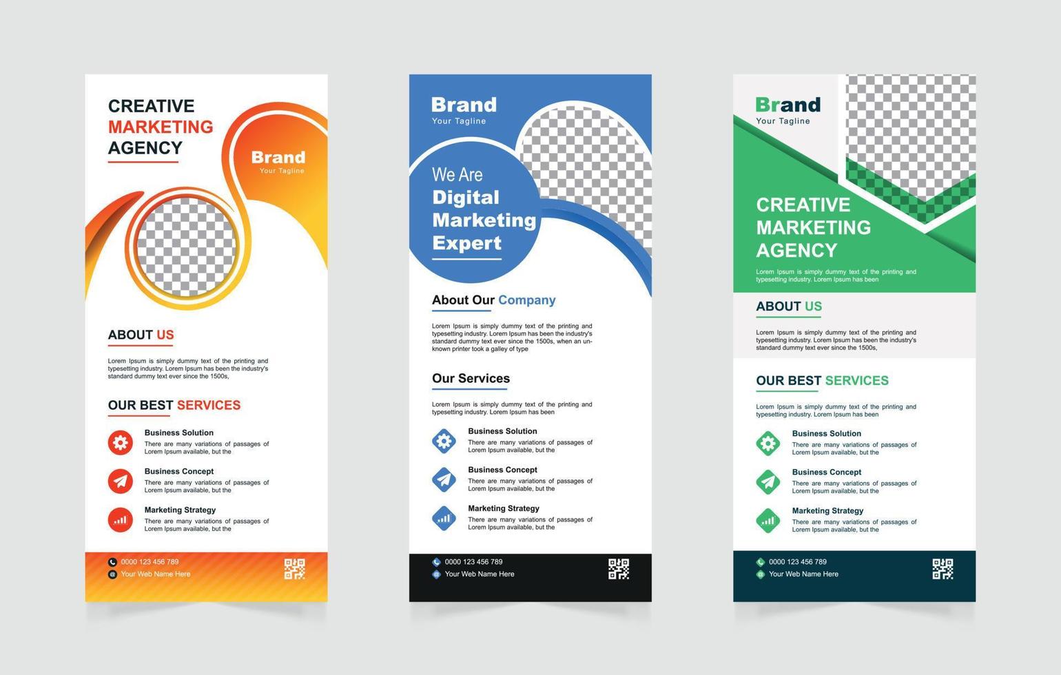 Modern business dl flyer or rack card design template vector