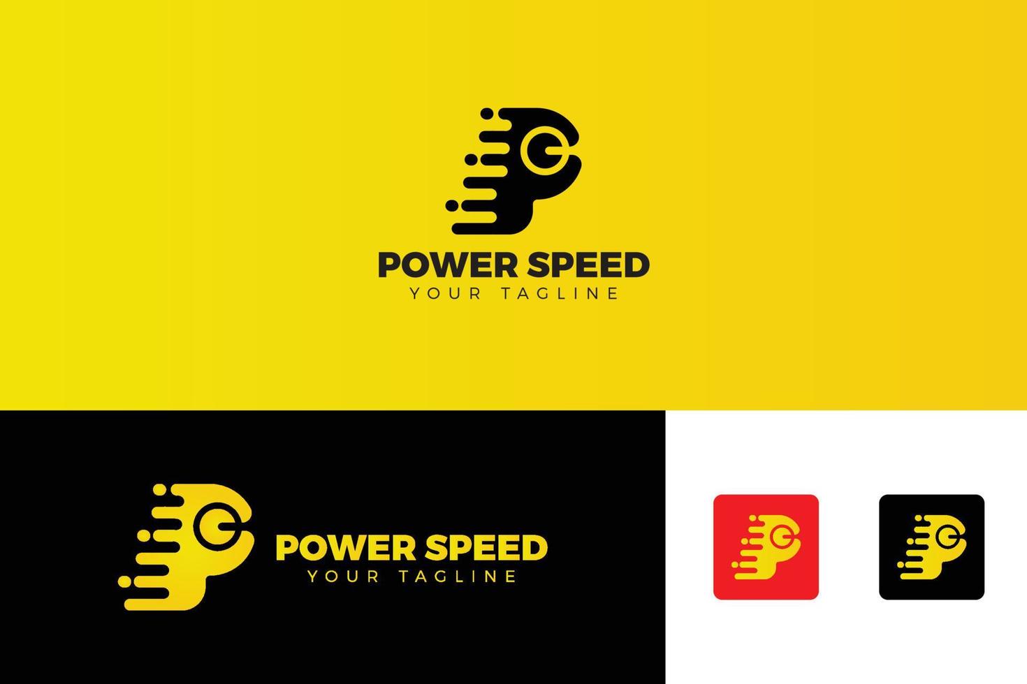 Power Speed Logo Design For tech, elegent, bannk Business vector