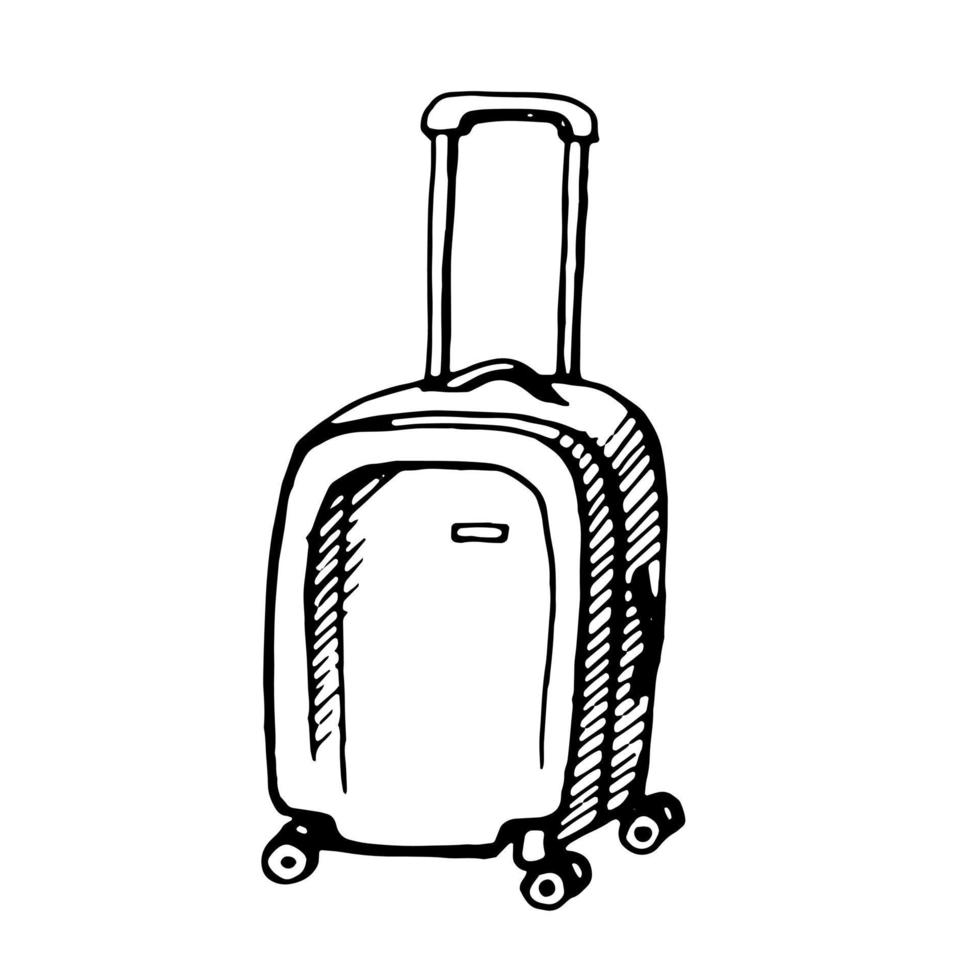 Suitcase on wheels. Vector