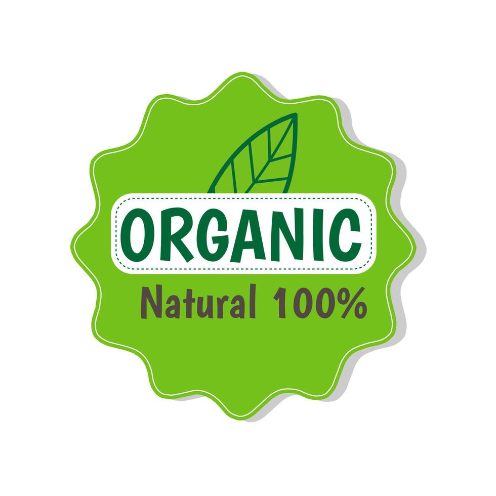 sencillo logo etiquetas de orgánico y natural producto Insignia etiqueta, calidad comida verde pegatina. vector