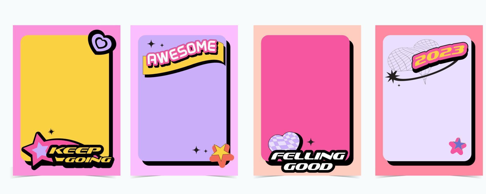Rainbow pastel background with y2k style vector