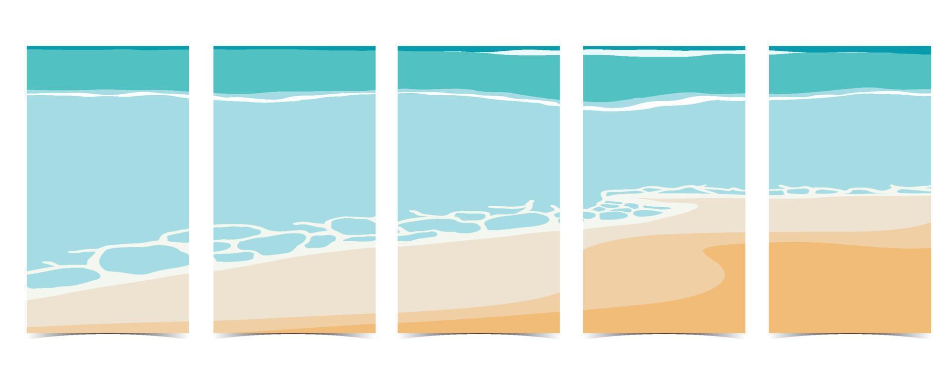 Beach postcard with sand,sea and sky in the daytime vector