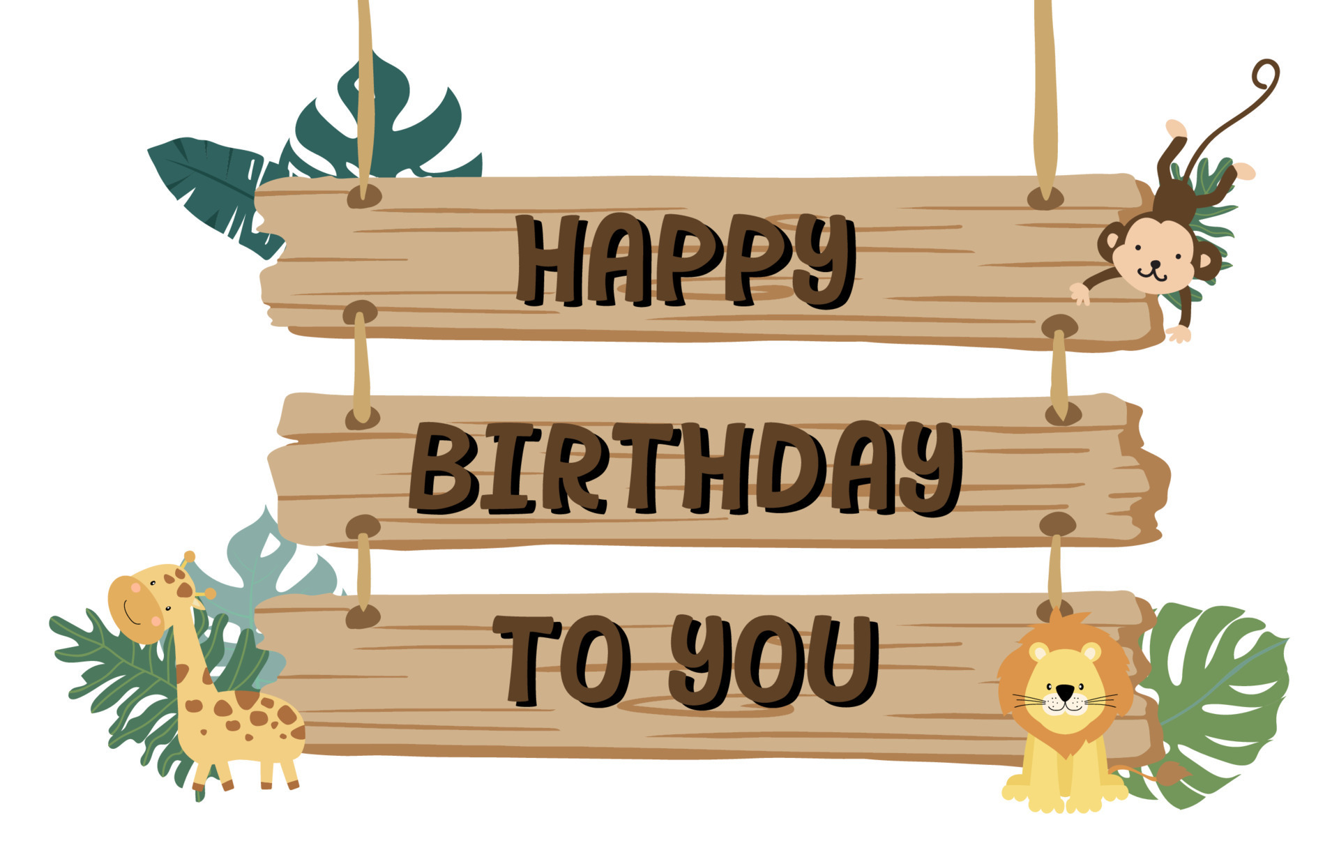 Wood frame collection of safari background set.Editable vector