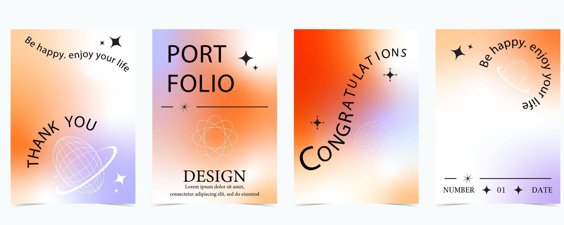 gradient background with y2k and groovy style vector