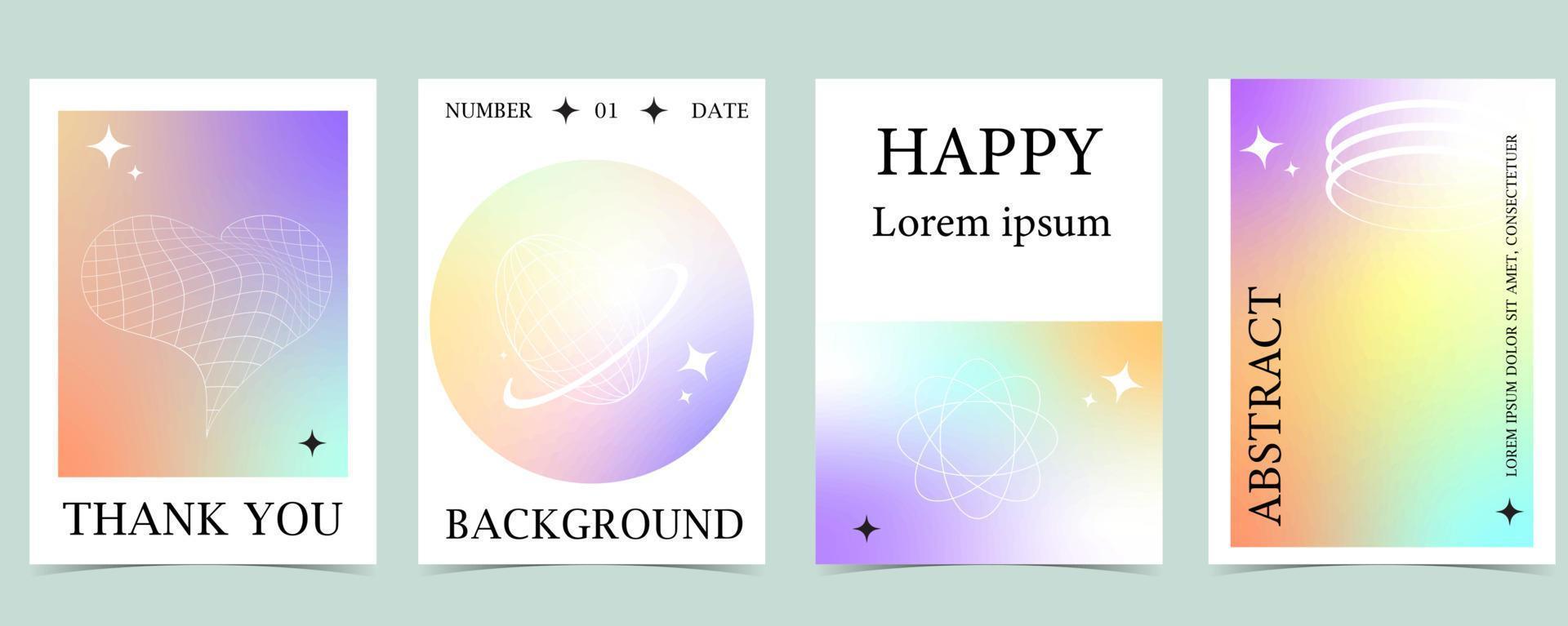 gradient background with y2k and groovy style vector