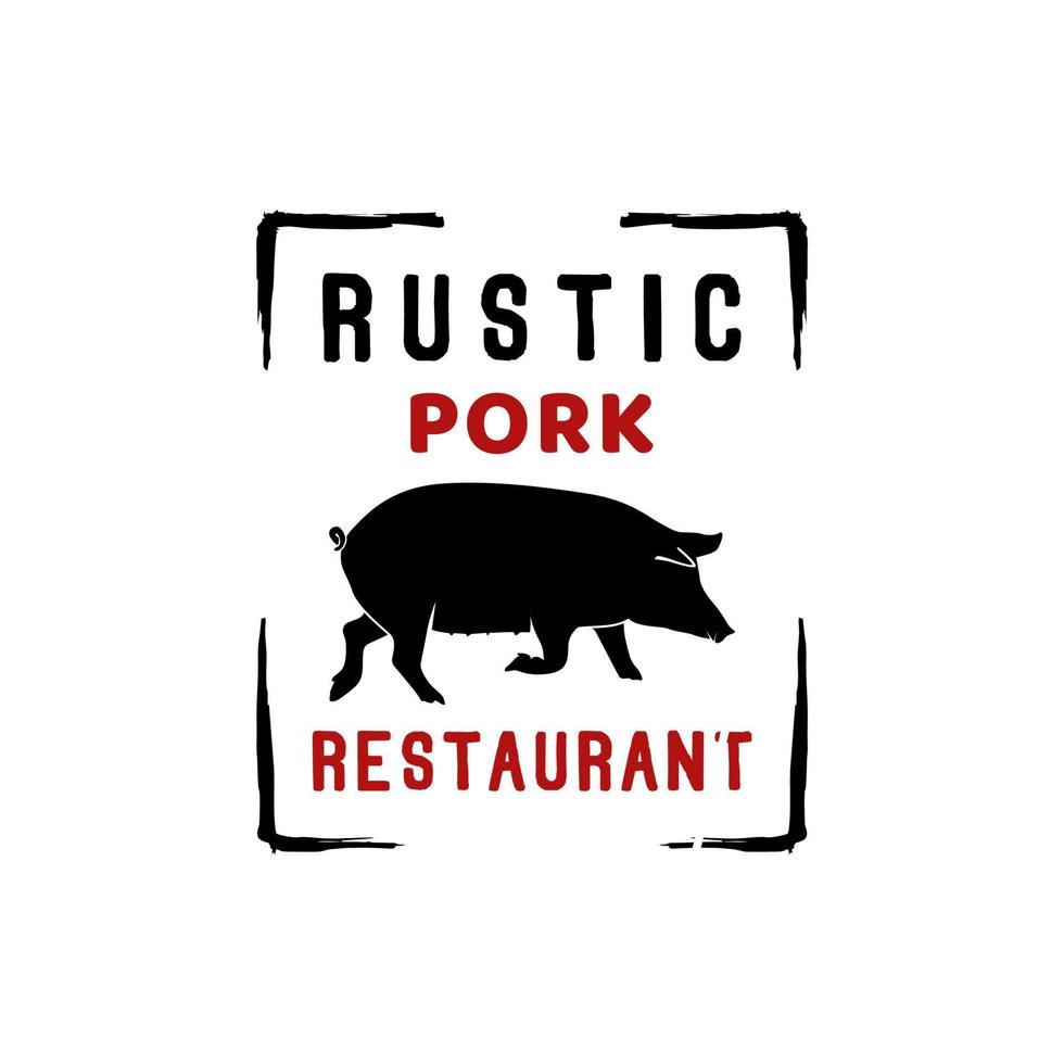 Pork Pig Cattle Farm Flyer Ranch Logo Design Inspiration vector