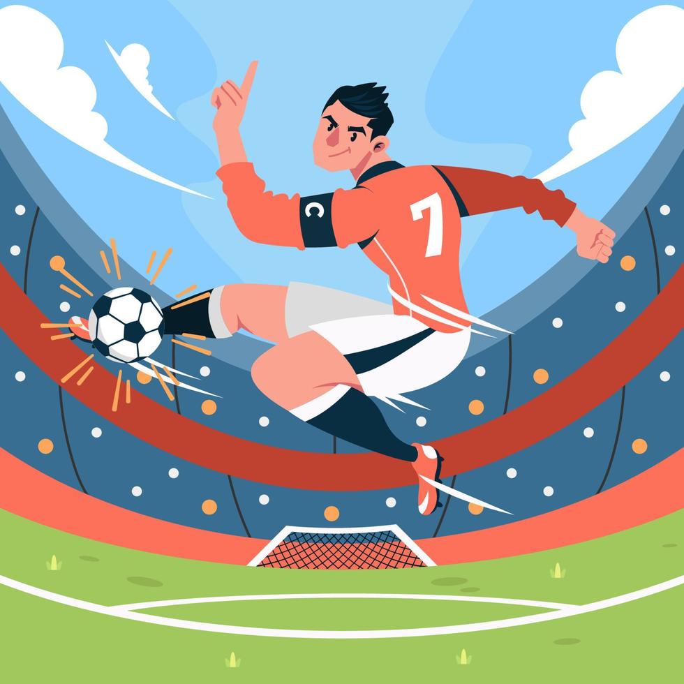 Footballer with Atractive Shoot vector