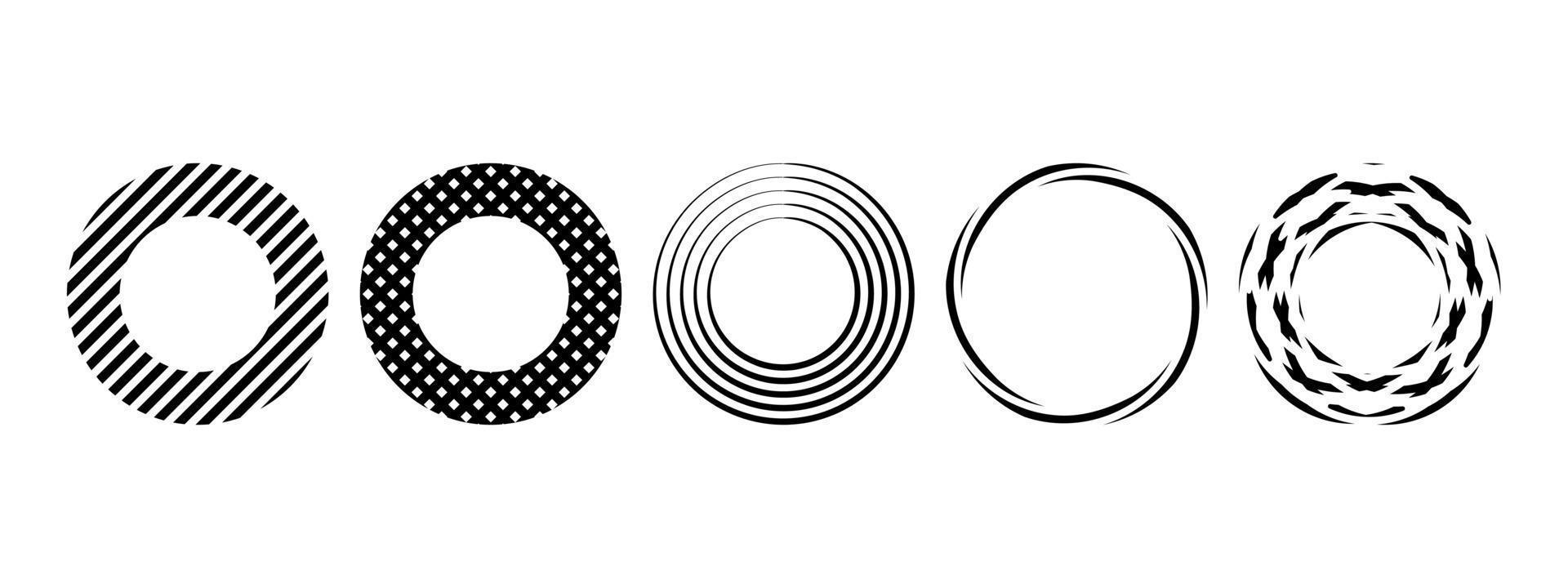 Icon set of Decorative circles design elements. Circle Logo. Flat vector illustration