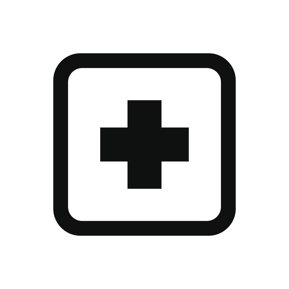 Medical cross icon isolated on white background vector