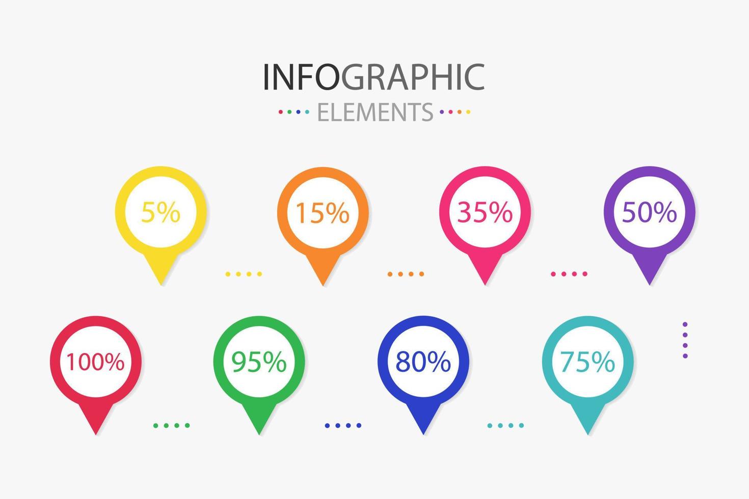 Set of modern text box infographics elements check-in shape for use in business. Infographics elements with colorful. vector