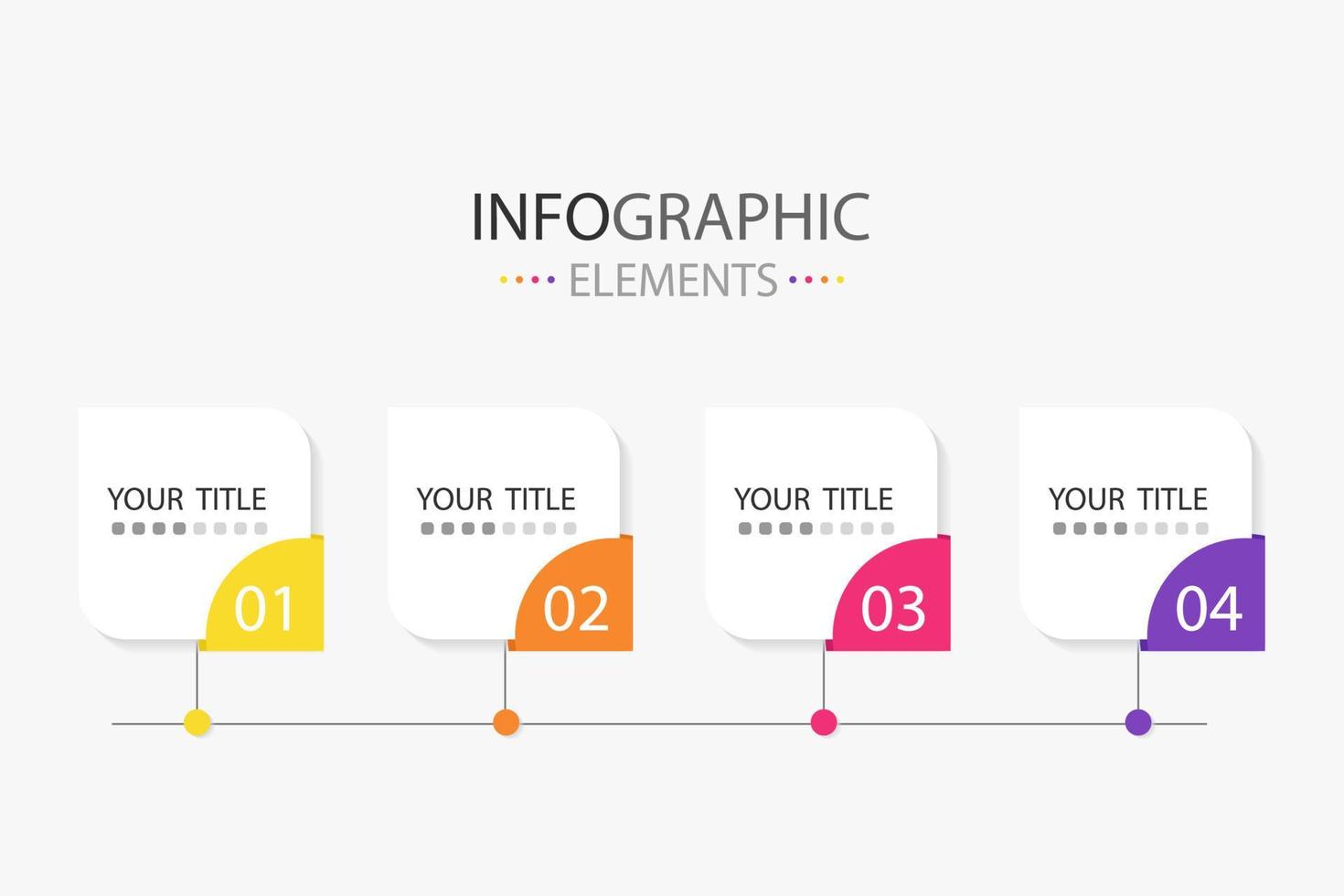conjunto de moderno texto caja infografia elementos 3d cuadrado forma y línea para utilizar en negocio. infografia elementos con 4 4 colores. vector
