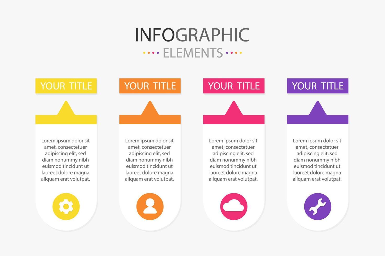 Illustration Infographic design template with icons and 4 options or steps. Be used for presentations or info graph. vector