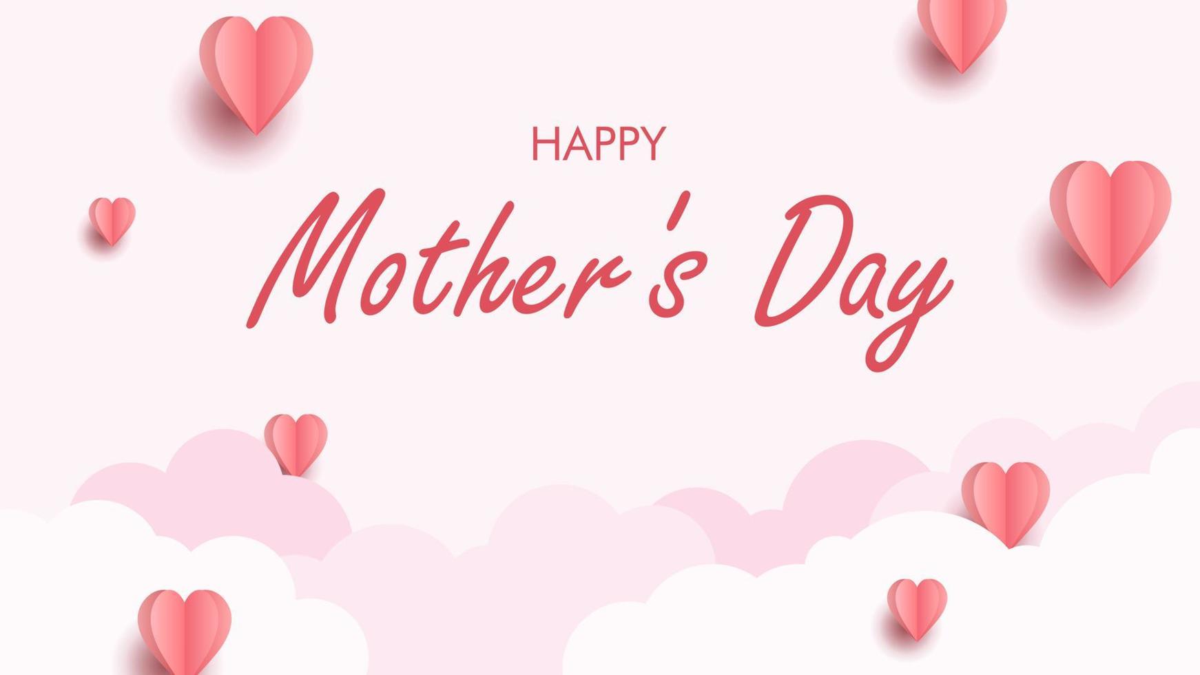 happy mother day, valentine day, women day vector design background with cloud and love shape vector EPS10