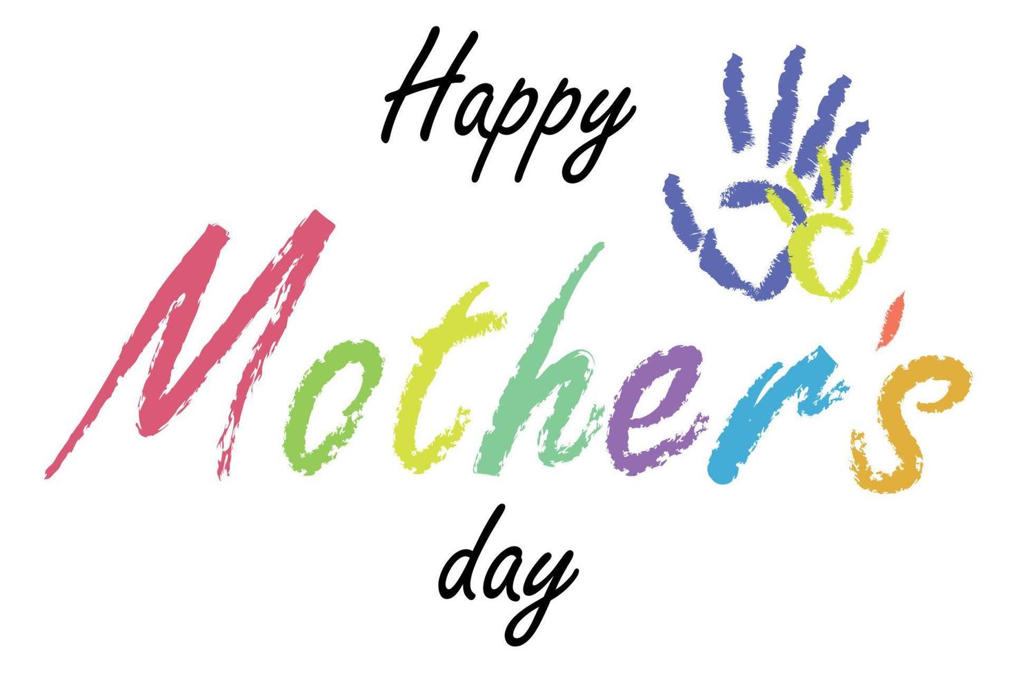 colorful happy mother's day with hand stamp vector EPS10