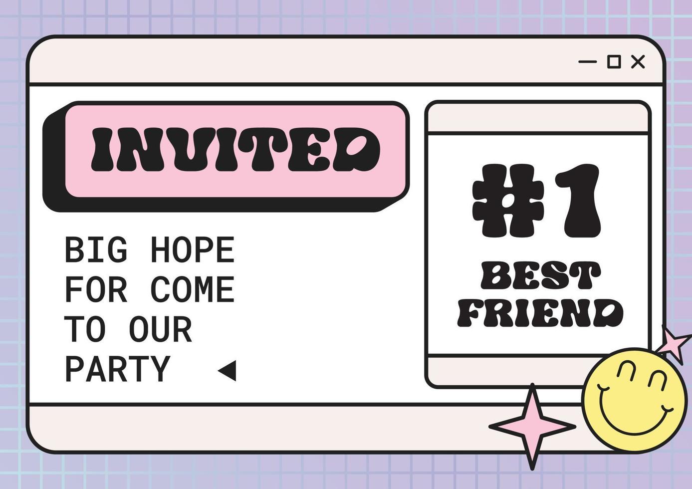 Invitation template flat design with retro style vector